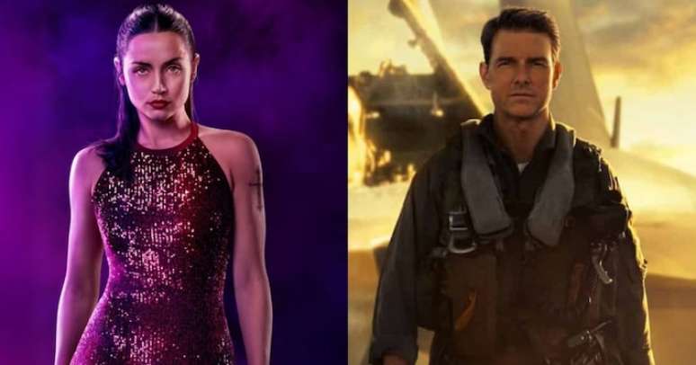 Ana de Armas em 'Bailarina' e Tom Cruise em 'Top Gun: Maverick'; astros foram vistos de mãos dadas