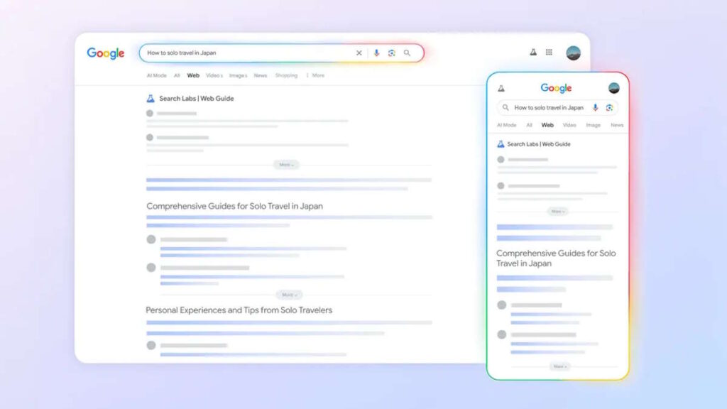 Google Web Guide IA pesquisa