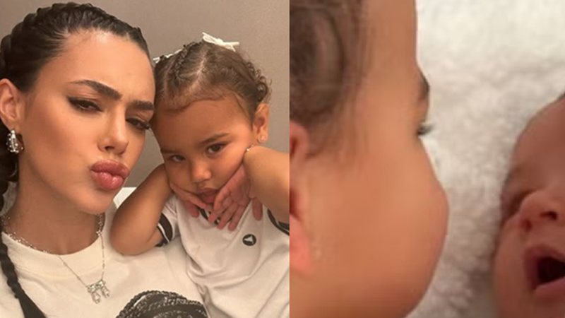 Bruna Biancardi registra momento fofo entre as filhas, Mavie e Mel: ‘Amor’