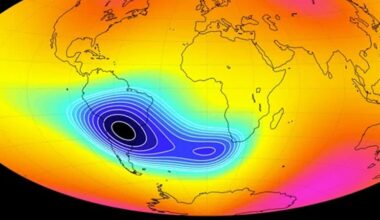 Imagem da NASA referente à Anomalia do Atlântico Sul