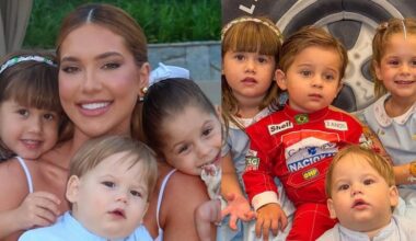 Virginia Fonseca mostra os filhos com looks estilosos em festa do afilhado