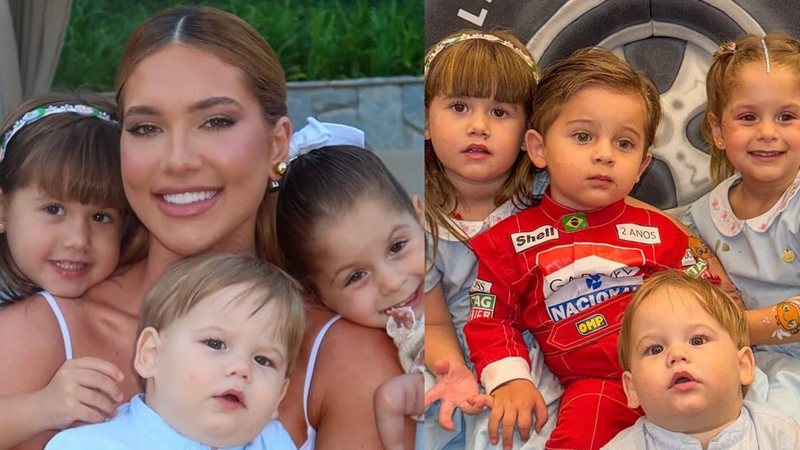 Virginia Fonseca mostra os filhos com looks estilosos em festa do afilhado