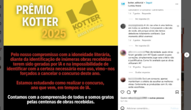 Editora de Curitiba cancela prêmio literário após inscrições de obras feitas por Inteligência Artificial | Paraná