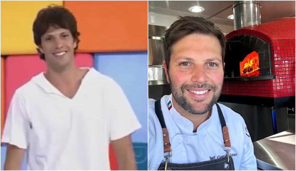 Gustavo Leão passou pelo programa. Atualmente, ele é chef de cozinha nos EUA  — Foto: Reprodução/TV Globo e Instagram