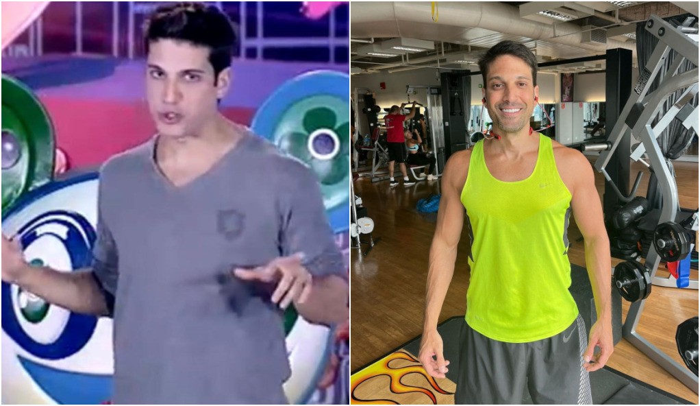 Marco Antonio Gimenez esteve no programa em 2009. O irmão de Luciana Gimenez continua na área artística e faz campanhas de moda — Foto: Reprodução/TV Globo e Instagram