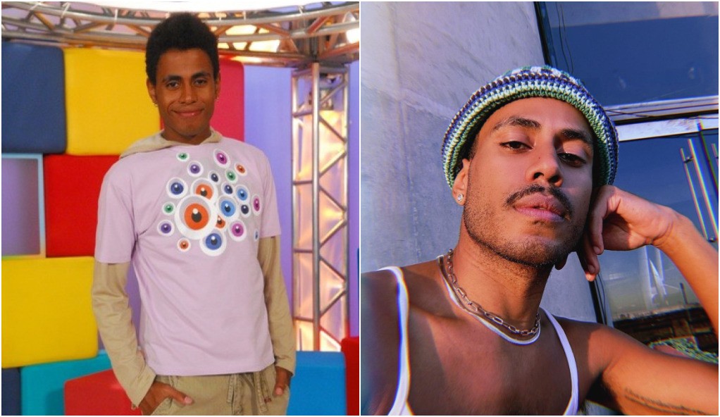 Ícaro Silva atuou no comando da "TV Globinho" em 2009. O ator acabou recentemente a novela "Garota do momento"  — Foto: TV Globo e Reprodução/Instagram