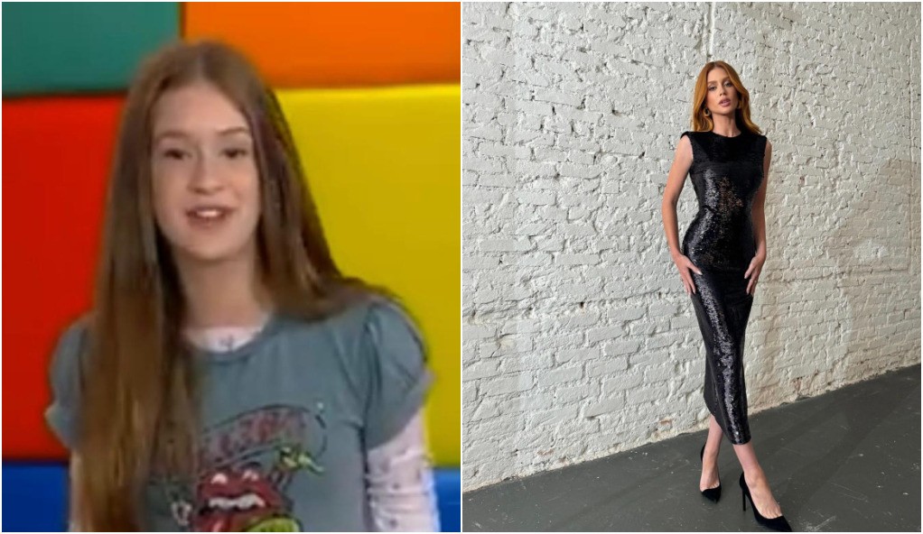 Marina Ruy Barbosa apresentou em 2009. Atualmente, além da carreira de atriz, ela também se dedica como empresária de moda  — Foto: Reprodução/TV Globo e Instagram