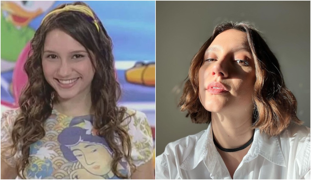 Lorena Comparato trabalhou no programa infantil em 2009. A atriz continua na ativa com trabalhos no cinema e na TV, como a série "Rensga Hits!" no Globoplay — Foto: Reprodução/TV Globo e Instagram