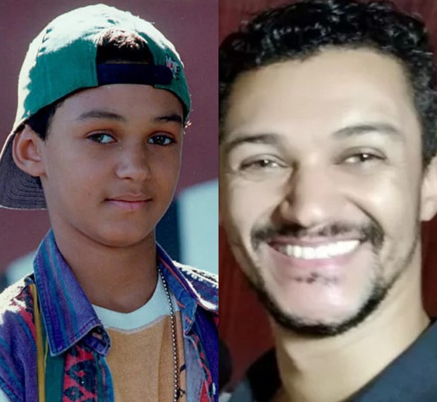 Fabiano Miranda vivia o Bróduei, ajudante na cantina da academia. Atualmente, ele trabalha na área de informática e tecnologia — Foto: TV Globo e Reprodução Instagram