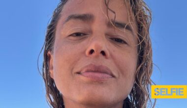 Na praia, Liliana Almeida surge cúmplice de homem especial