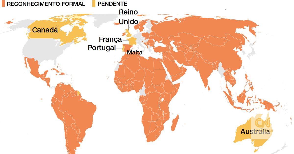 Estes são os países que reconhecem o Estado palestiniano