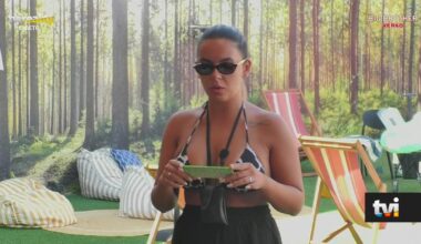 Jéssica chora ao recordar ex-namorado. Catarina Miranda faz caretas, mas Afonso ouve com atenção - Big Brother