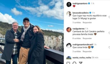 Antes de ser homenageado no Festival de Gramado, Rodrigo Santoro faz turismo em Cambará do Sul