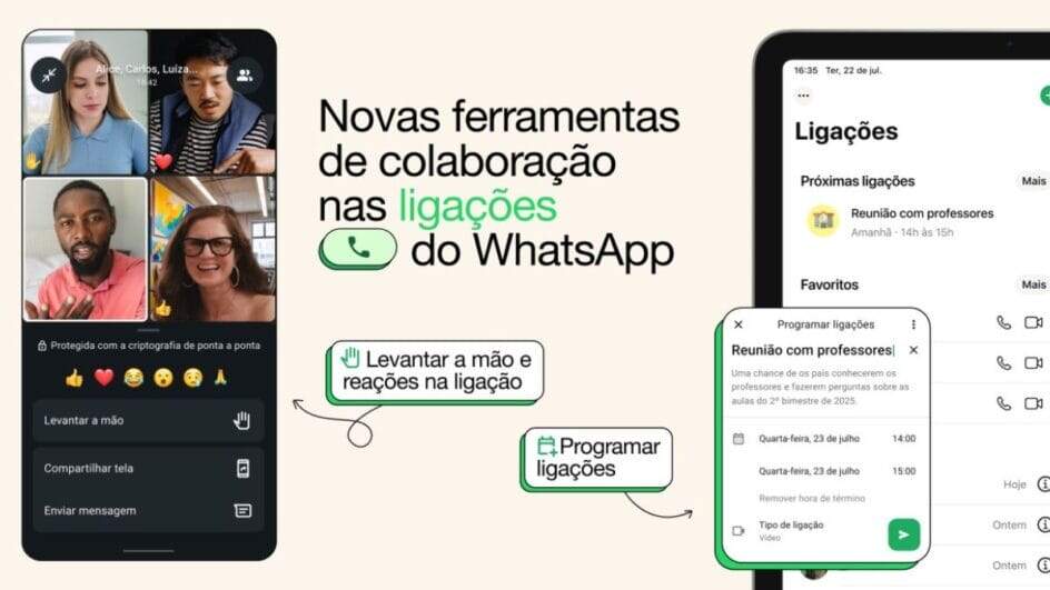 Agendar chamadas e reação em ligações: as novas funções do WhatsApp