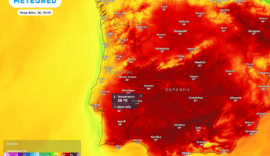 Temperaturas elevadas regressam ao Interior com valores próximos dos 37 ºC, enquanto nevoeiros persistem no Litoral
