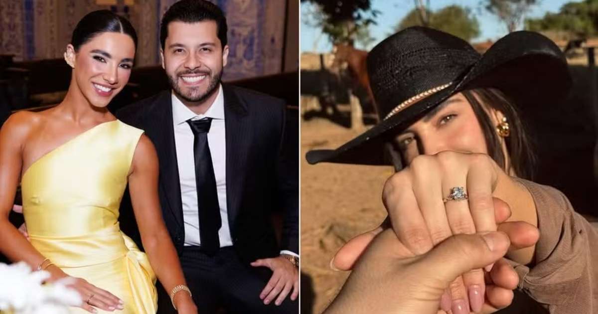 Murilo Huff e Gabriela Versiani anunciam noivado com fotos do anel de diamante