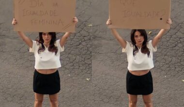 Claudia Ohana protesta pelo Dia da Igualdade Feminina - 26/08/2025 - Celebridades