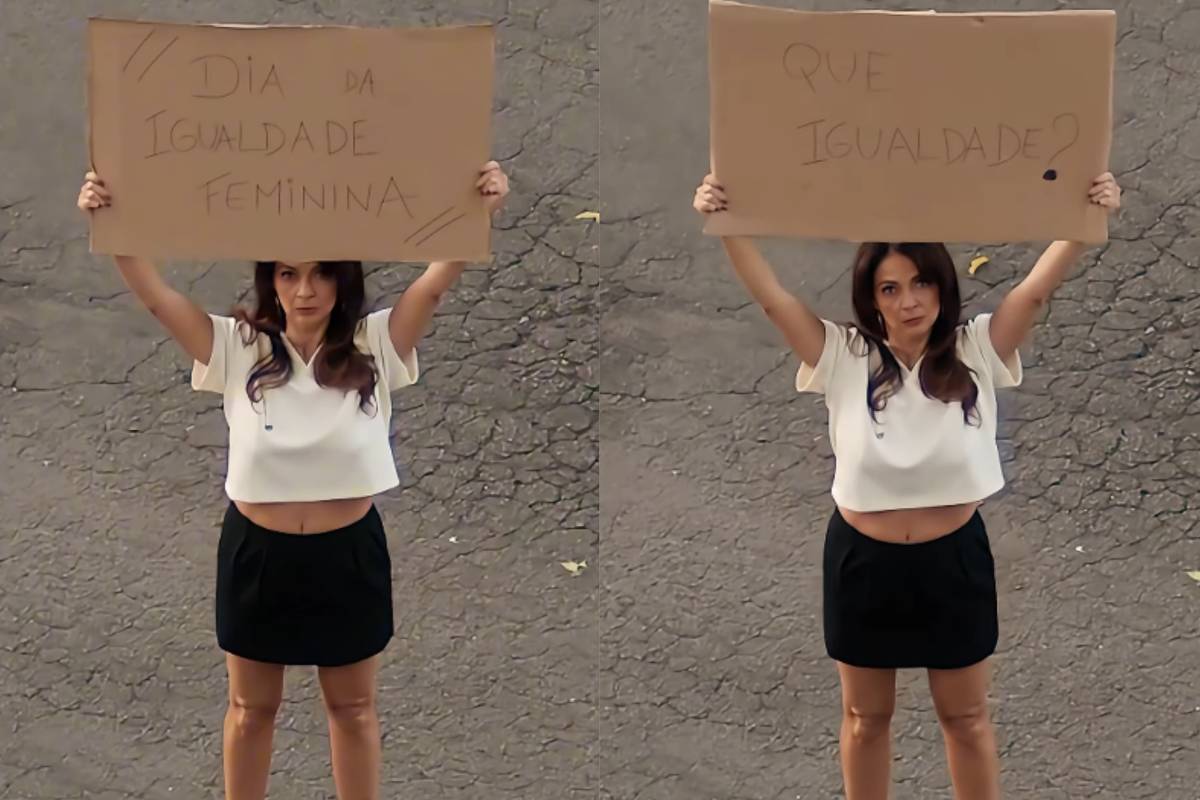 Claudia Ohana protesta pelo Dia da Igualdade Feminina - 26/08/2025 - Celebridades