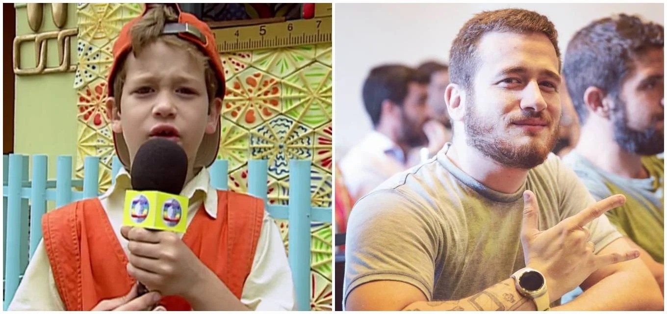 Conhecido por novelas como "O beijo do vampiro" e "Chocolate com pimenta", Guilherme Vieira foi um dos primeiros apresentadores da TV Globinho. Hoje ele trabalha no mercado de games — Foto: Reprodução