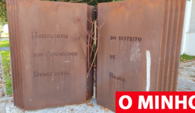 Escultura de homenagem aos advogados de Braga vandalizada