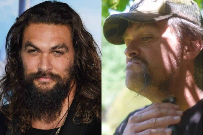 Jason Momoa aparece sem barba e divide opiniões -  (crédito: MARK RALSTON/AFP / Reprodução/Instagram)