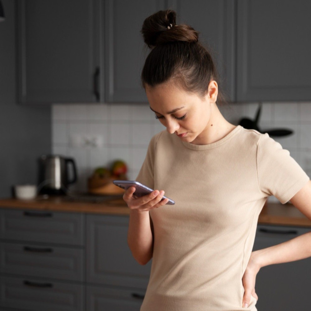 Inclinar a cabeça para usar o celular pode gerar uma carga de até 27 kg