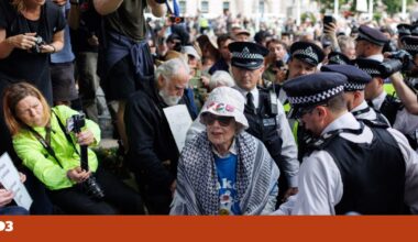 Cartazes satíricos colocados em Londres depois da detenção de idosos pró-Palestina | Reino Unido