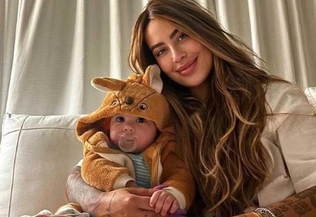 SBT TV | Rafaella Santos presenteia filha de Amanda Kimberlly e Neymar com itens personalizados