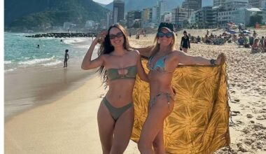 Helô Pinheiro exibe boa forma na praia ao lado da neta - MidiaNews