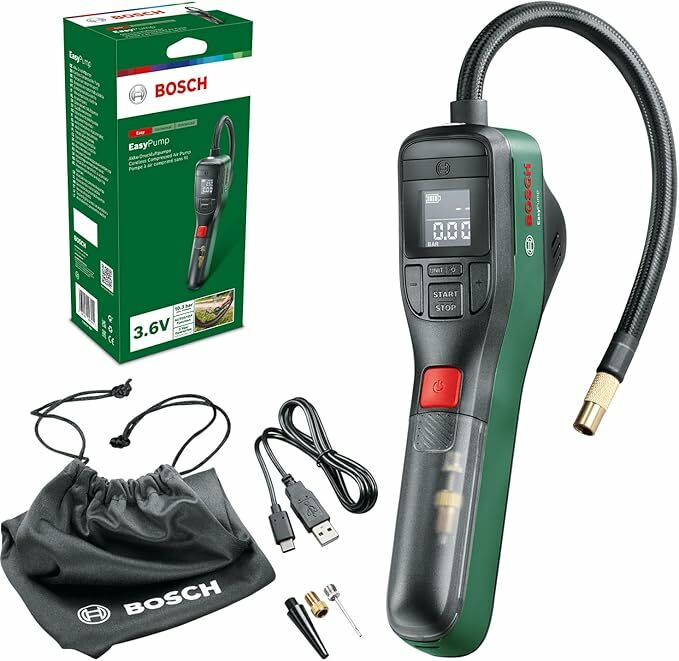 Bosch bomba de ar de bicicleta, compressor de ar a bateria EasyPump