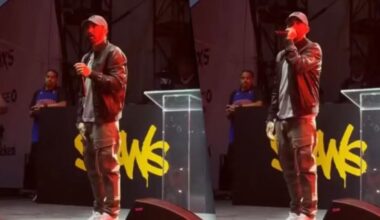Eminem se irrita com interrupção em discurso sobre seu doc