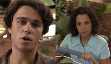 Joyce ignora e vira a cara para Caio em História de Amor