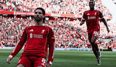 Arsenal não resiste em Anfield e Liverpool segue 100 por cento vitorioso com golaço de Szoboszlai - Premier League