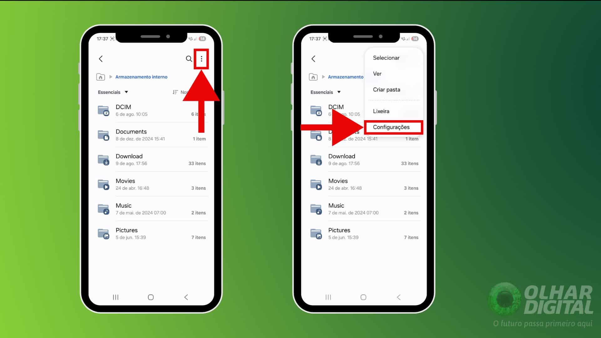 Passo 3 lixeira secreta WhatsApp