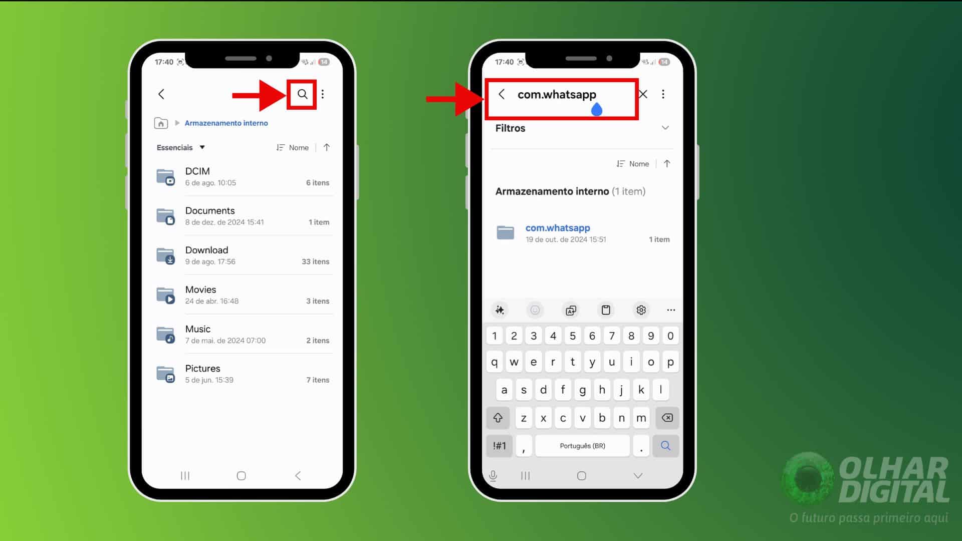 Passo 5 lixeira secreta WhatsApp
