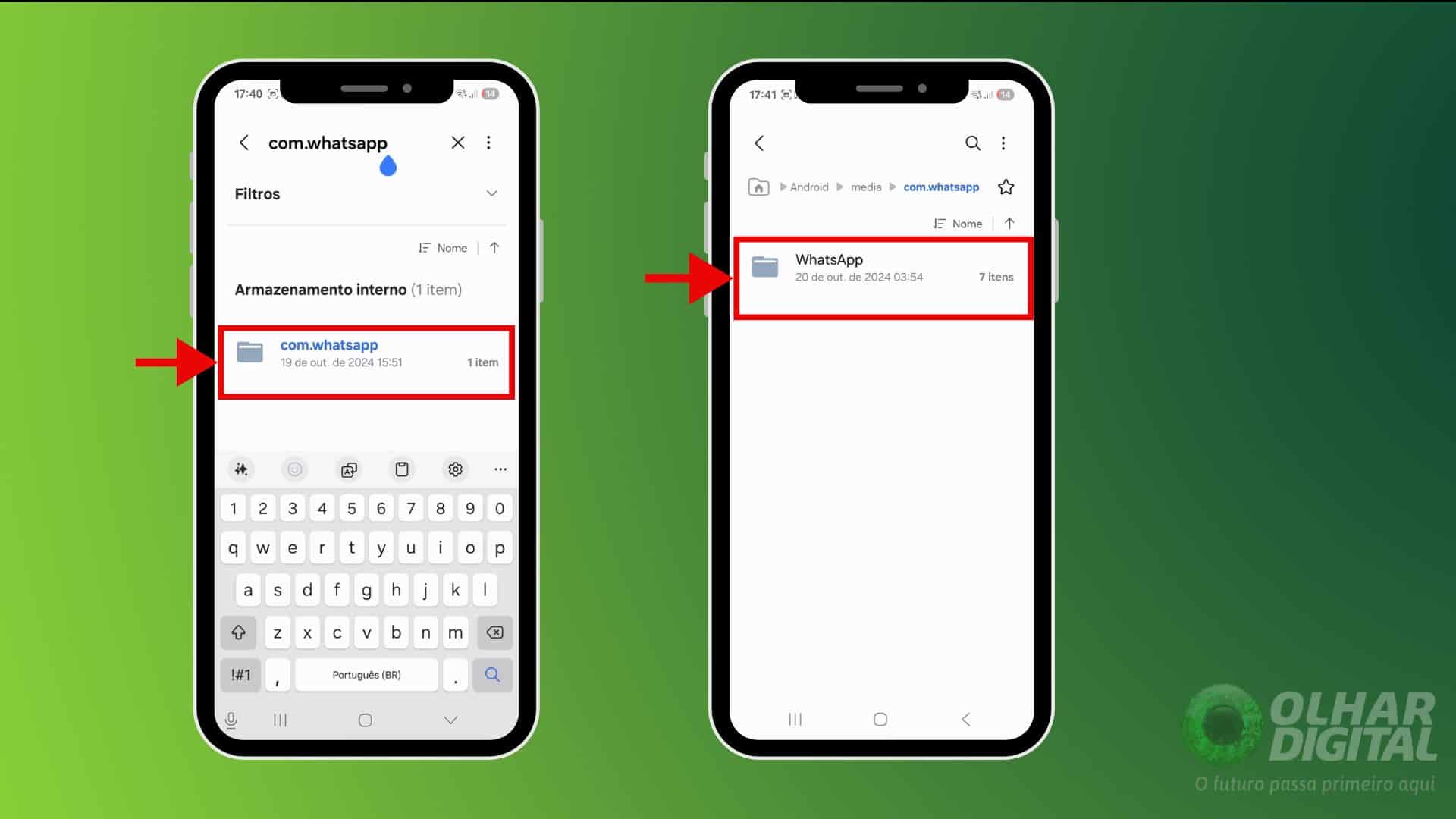 Passo 6 lixeira secreta WhatsApp