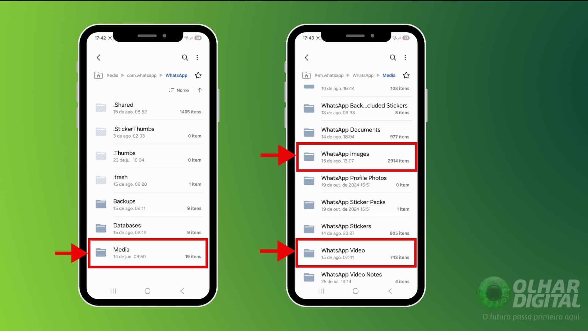 Passo 7 lixeira secreta do WhatsApp