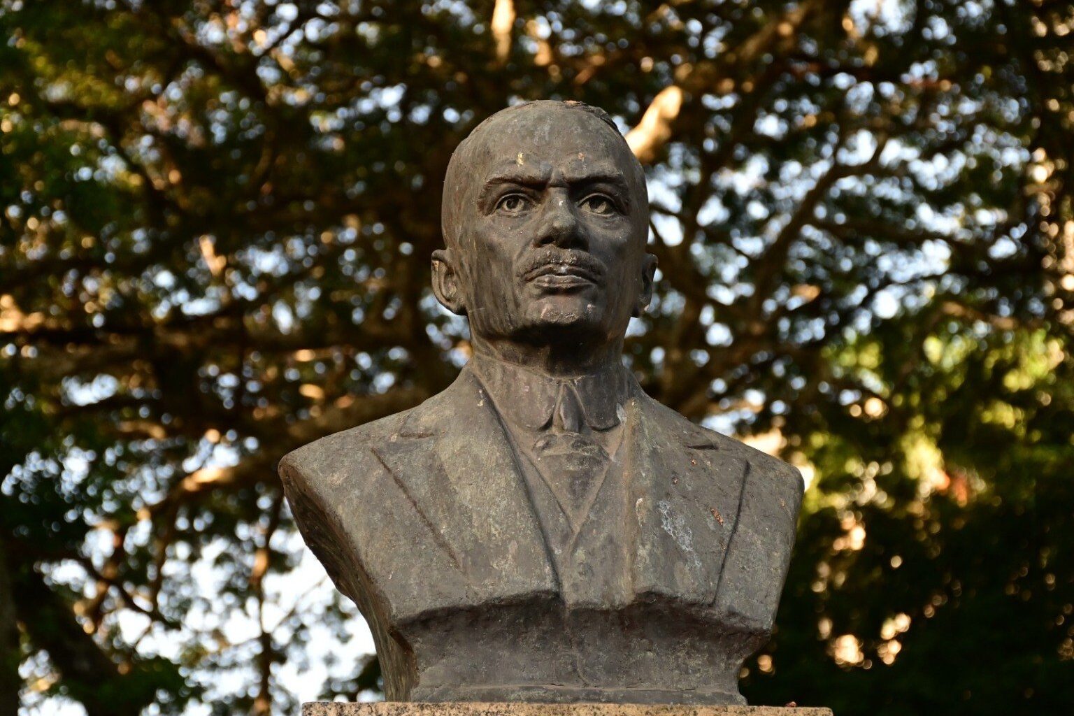 Restauro de bustos na Praça Costa Pereira em Vitória