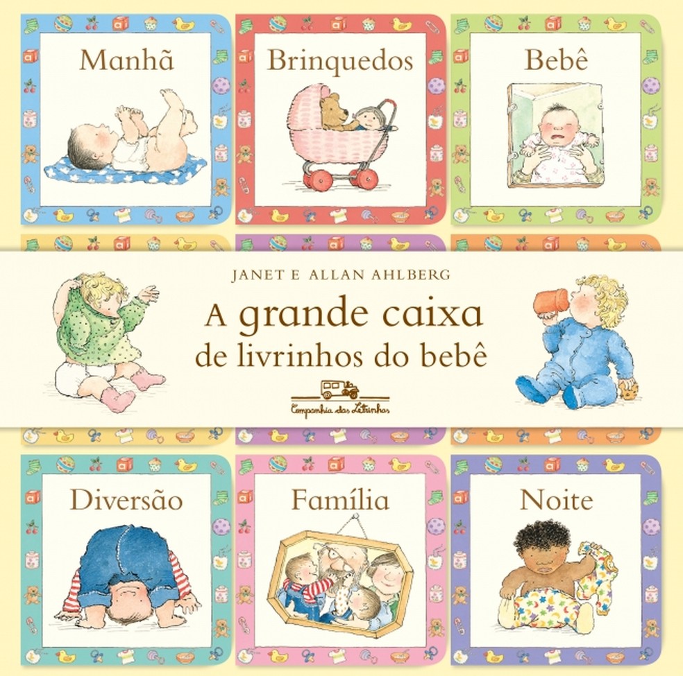 'A grande caixa de livrinhos do bebê', de Allan Ahlberg, com ilustrações de Janet Ahlberg — Foto: Divulgação/Companhia das Letrinhas