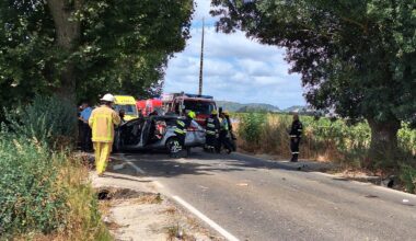 Acidente entre moto 4 e carro provoca cinco vítimas na EN 368 na Tapada