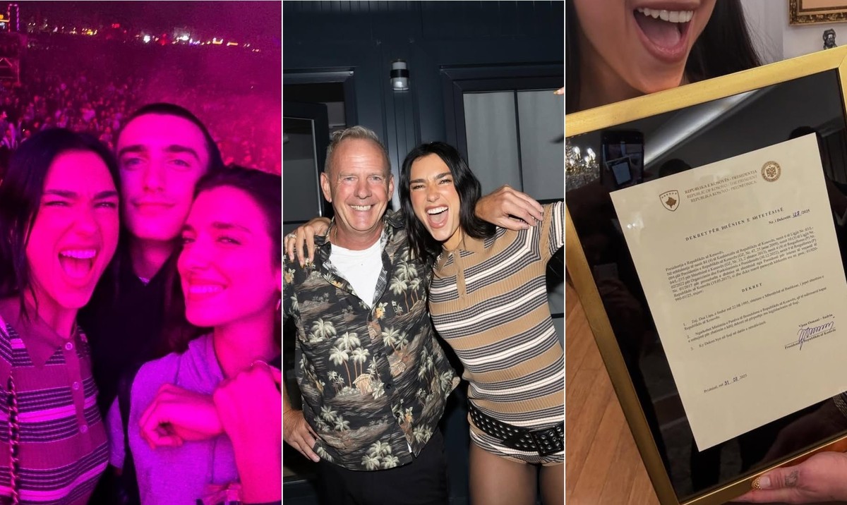 Dua Lipa celebra cidadania do Kosovo em festival com Fatboy Slim e Shawn Mendes