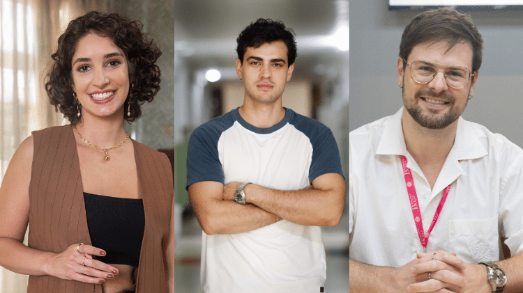 Ayla (Bel Lima), Caco (Pedro Alves) e Breno (Gabriel Sanches) em 'Dona de Mim'