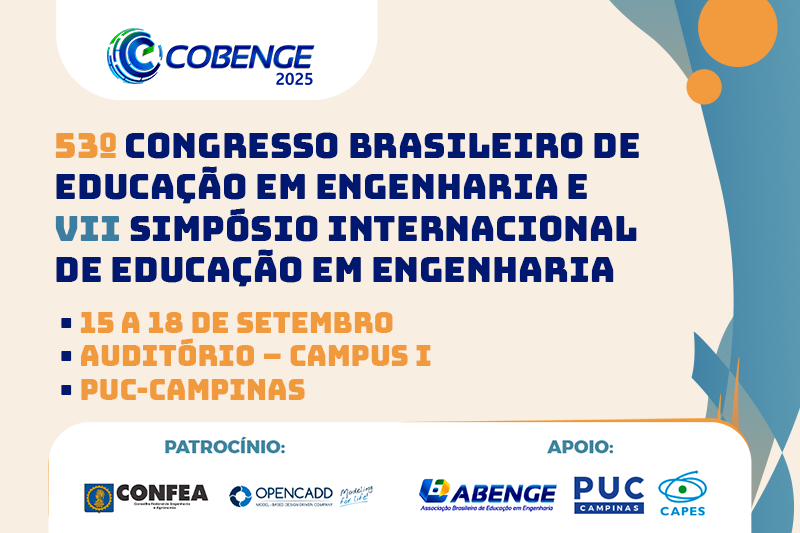 53º Congresso Brasileiro de Educação em Engenharia e VII Simpósio Internacional de Educação em Engenharia