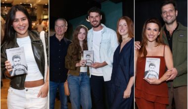 Bruninho, do vôlei, lança livro no Rio de Janeiro e é prestigiado pelo pai, Bernardinho, e famosos