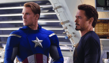 Capitão América (Steve Rodgers) e Homem de Ferro (Robert Downey Jr.)