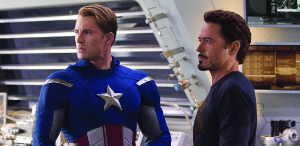 Capitão América (Steve Rodgers) e Homem de Ferro (Robert Downey Jr.)