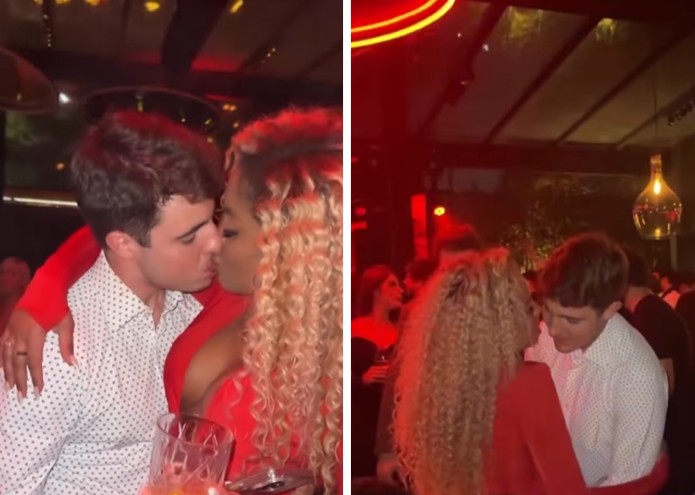 Filho de Gugu Liberato aos beijos com Cariúcha