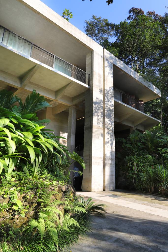 Casa moderna no meio do mato é feita de concreto, vidro e design brasileiro. Projeto de Pedro Coimbra em parceria com Zanini de Zanine.