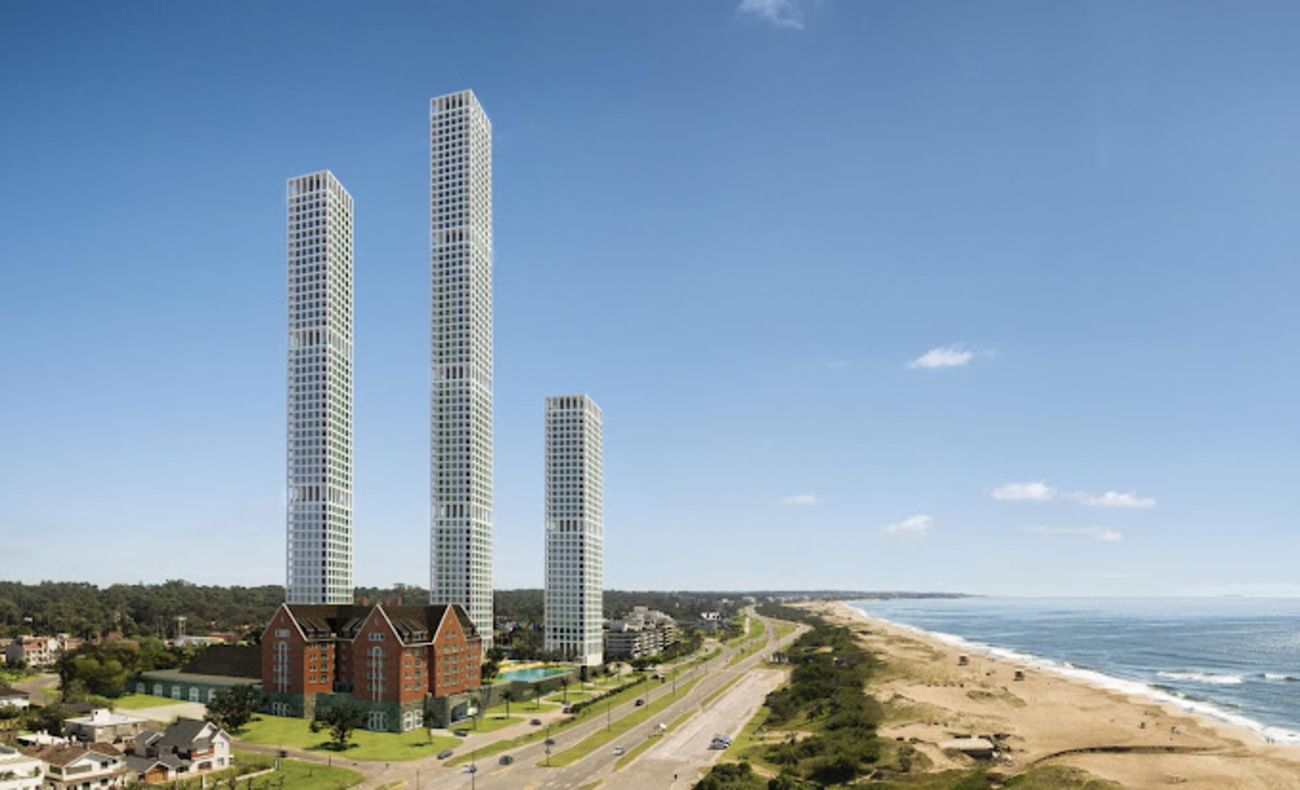 Imagem do projeto mostra como deverá ser o arranha-céu uruguaio