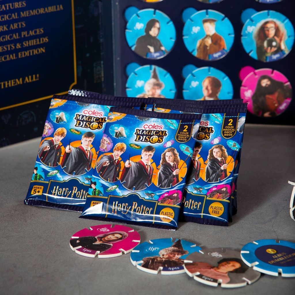 Tazos de Harry Potter do supermercado australiano Coles